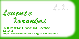 levente koronkai business card